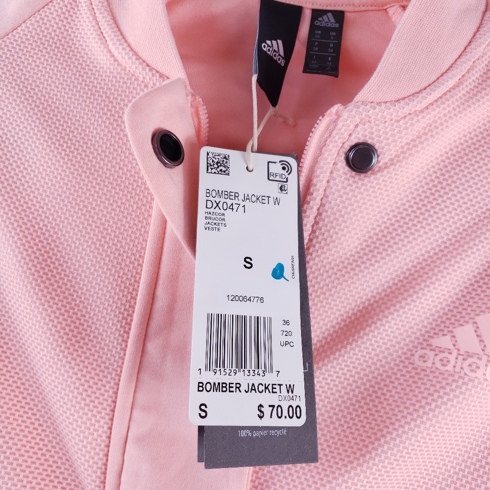 ADIDAS Bomber Jacket | Three Stripes Hazel Coral S - Picture 12 of 12